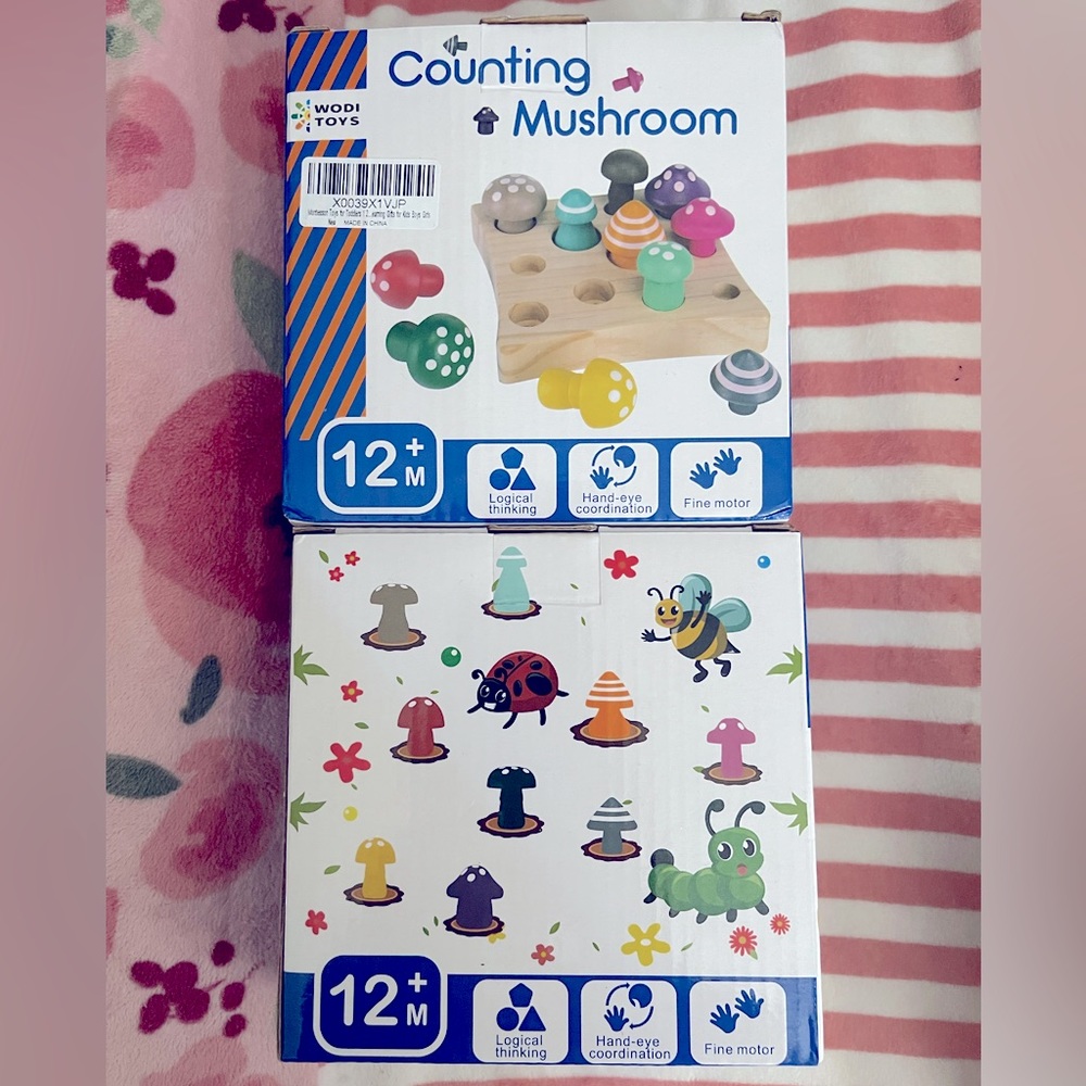 Montessori Wooden Mushroom Counting Toy